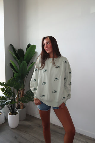 NDSU Light Green Bison Crewneck