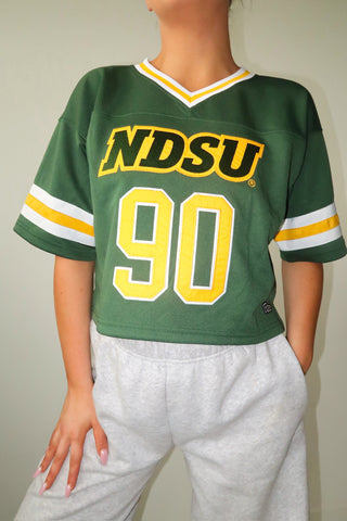 Green NDSU Bison Cropped Jersey