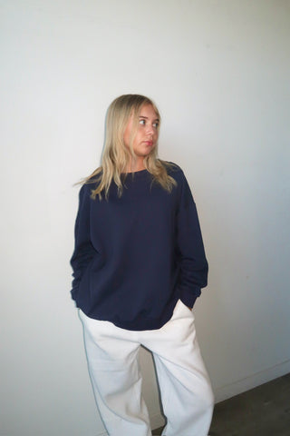 Navy NY Patchwork Crewneck