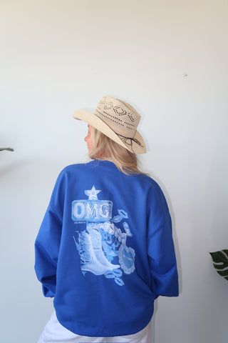 Am I Okay? Blue Crewneck Sweatshirt