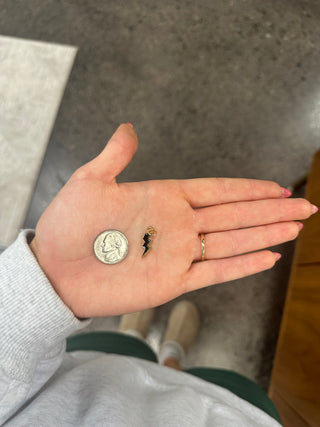 Colored Lightning Bolt Charm (Gold)