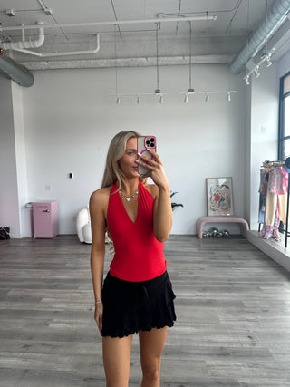 Black Tiered Ruffle Mini Skort
