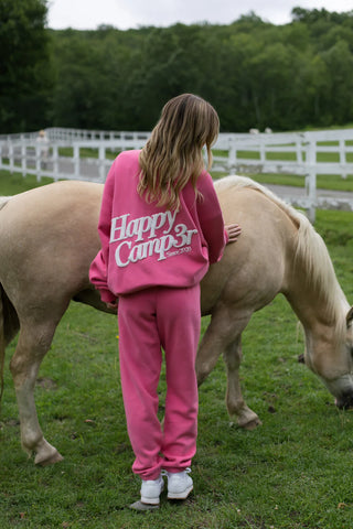 Happy Camp3r Hot Pink Mockneck Sweatshirt