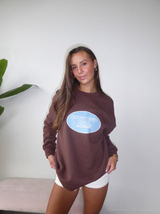 “Country’s Cool Again” Brown Crewneck