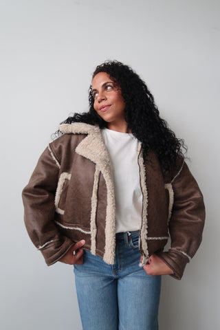 Mocha Sherpa Lined Jacket