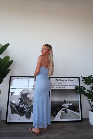 Blue Lace Maxi Dress