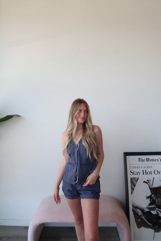 Striped Shorts With Adjustable Tie
