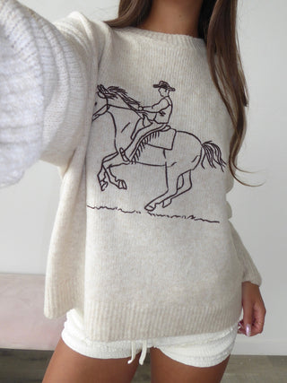 Beige Horse Sweater