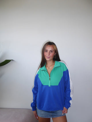 Blue & Green Combo Half Zip
