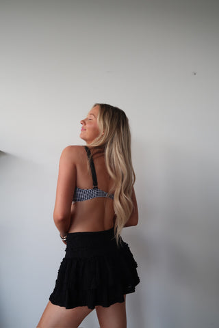 Black And White Gingham Underwire Bikini Top