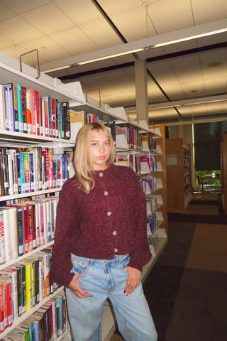 Burgundy Cable Knit Sweater