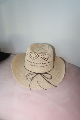 Light Tan Cowgirl Hat With Beaded Trim