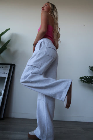 Long Ash Staple Cargo Wide Leg Sweatpants