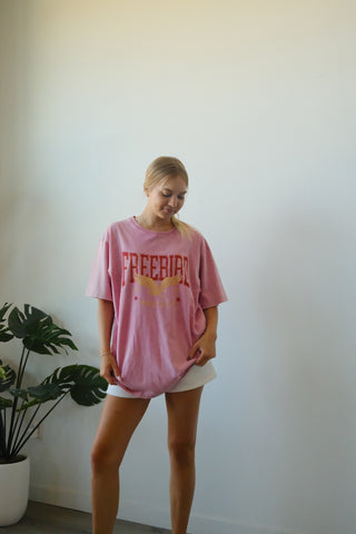 Pink Freebird 1977 American Oversized Tee Shirt