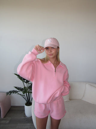 Blush Staple Oversized Quarter Zip