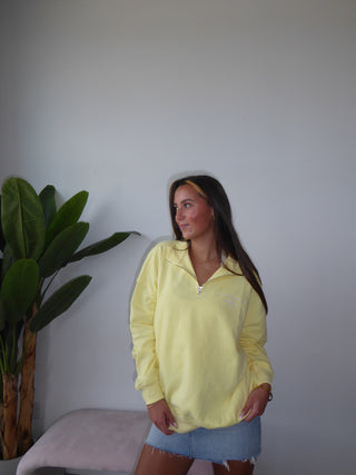 Banana Yellow Quarter Zip Sweatshirt