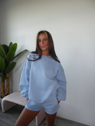 Baby Blue Staple Oversized Crewneck