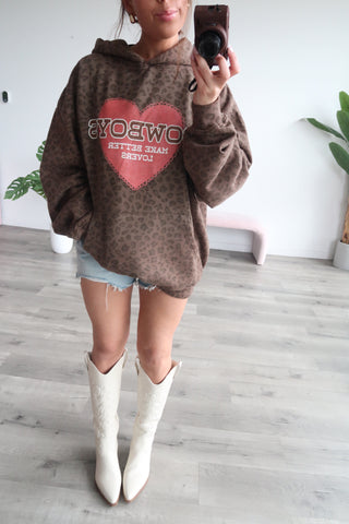 Leopard Heart “Cowboys Make Better Lovers” Hoodie
