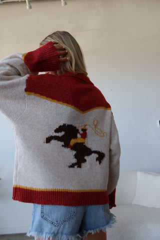 Cowboy Riding Horse Zip Up