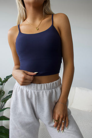 Navy Butter Soft Cropped Tank Top