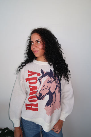“Howdy” Horse Sweater