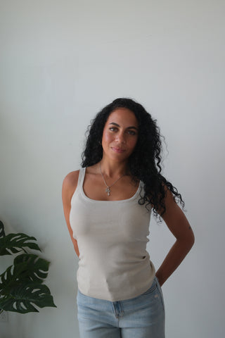Cream Thread & Supply Knit Tank Top