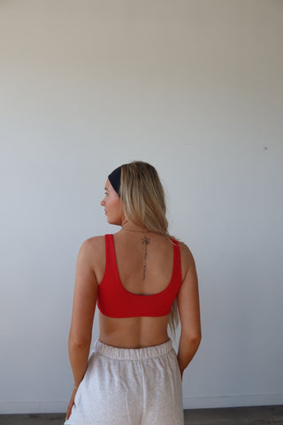Red Studio Wavy Bra Top