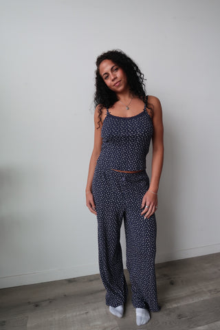 Navy Floral Pajama Pants