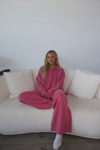 Berry Love French Terry Wide Leg Sweatpants