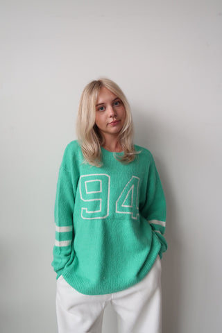 Bright Green “94” Jersey Sweater
