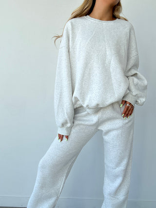 Heather White Staple Joggers