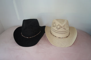 Black Cowgirl Hat With Beaded Trim