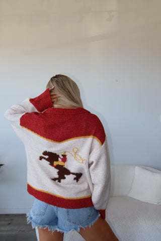 Cowboy Riding Horse Zip Up