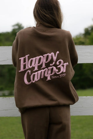 Happy Camp3r Chocolate Mockneck Sweatshirt