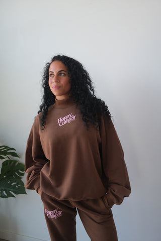 Happy Camp3r Chocolate Mockneck Sweatshirt