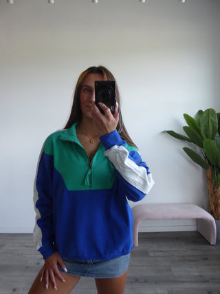 Blue & Green Combo Half Zip