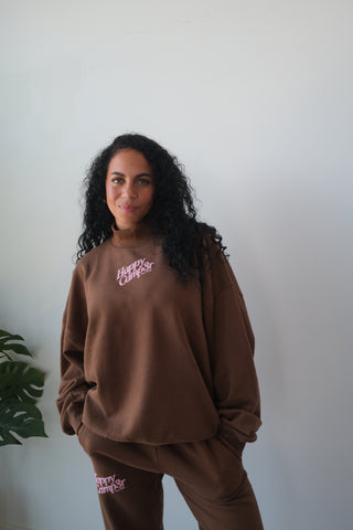 Happy Camp3r Chocolate Mockneck Sweatshirt