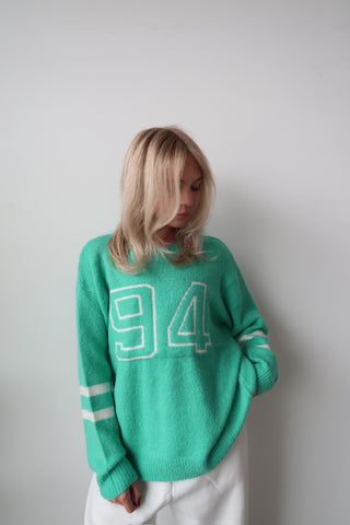 Bright Green “94” Jersey Sweater