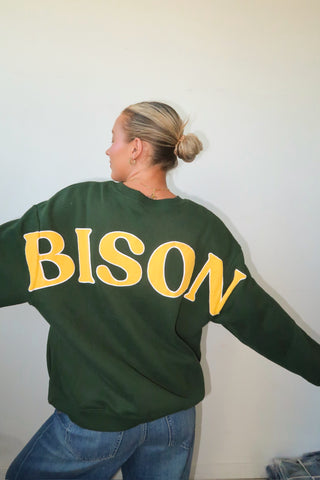Green NDSU Bison Crewneck