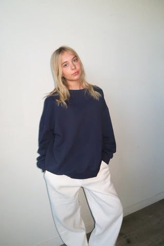 Navy NY Patchwork Crewneck