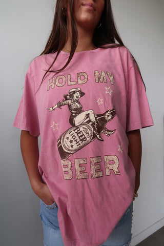 “Hold My Beer” Pink T-Shirt