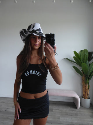 Cow Print Cowgirl Hat