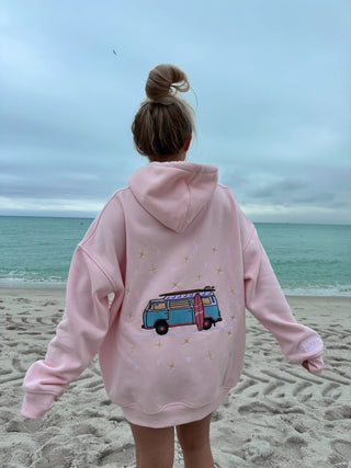 Blush Pink Embroider Van Star Hoodie