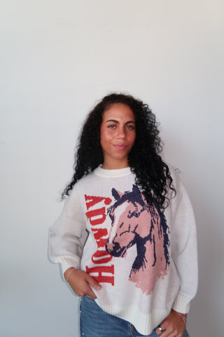 “Howdy” Horse Sweater