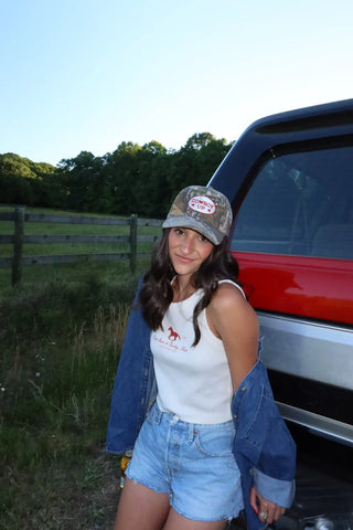“Cowboy Up” Camo Trucker Hat