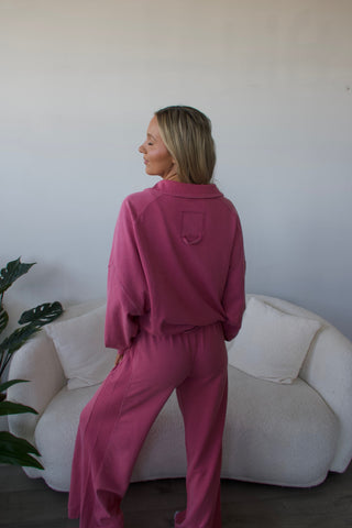 Berry Love French Terry Wide Leg Sweatpants