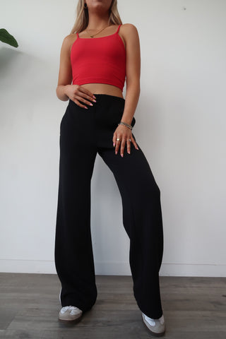 Modal Black Flowy Side Stripe Track Pants