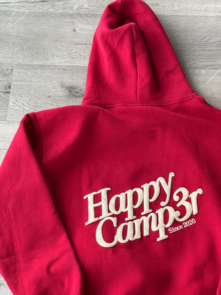 Happy Camp3r Pomegranate Red Puff Series Hoodie
