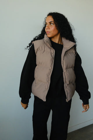 Taupe Puffer Vest