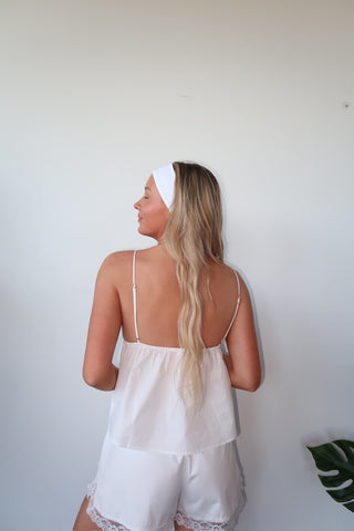 White Lace Trim Tank Top